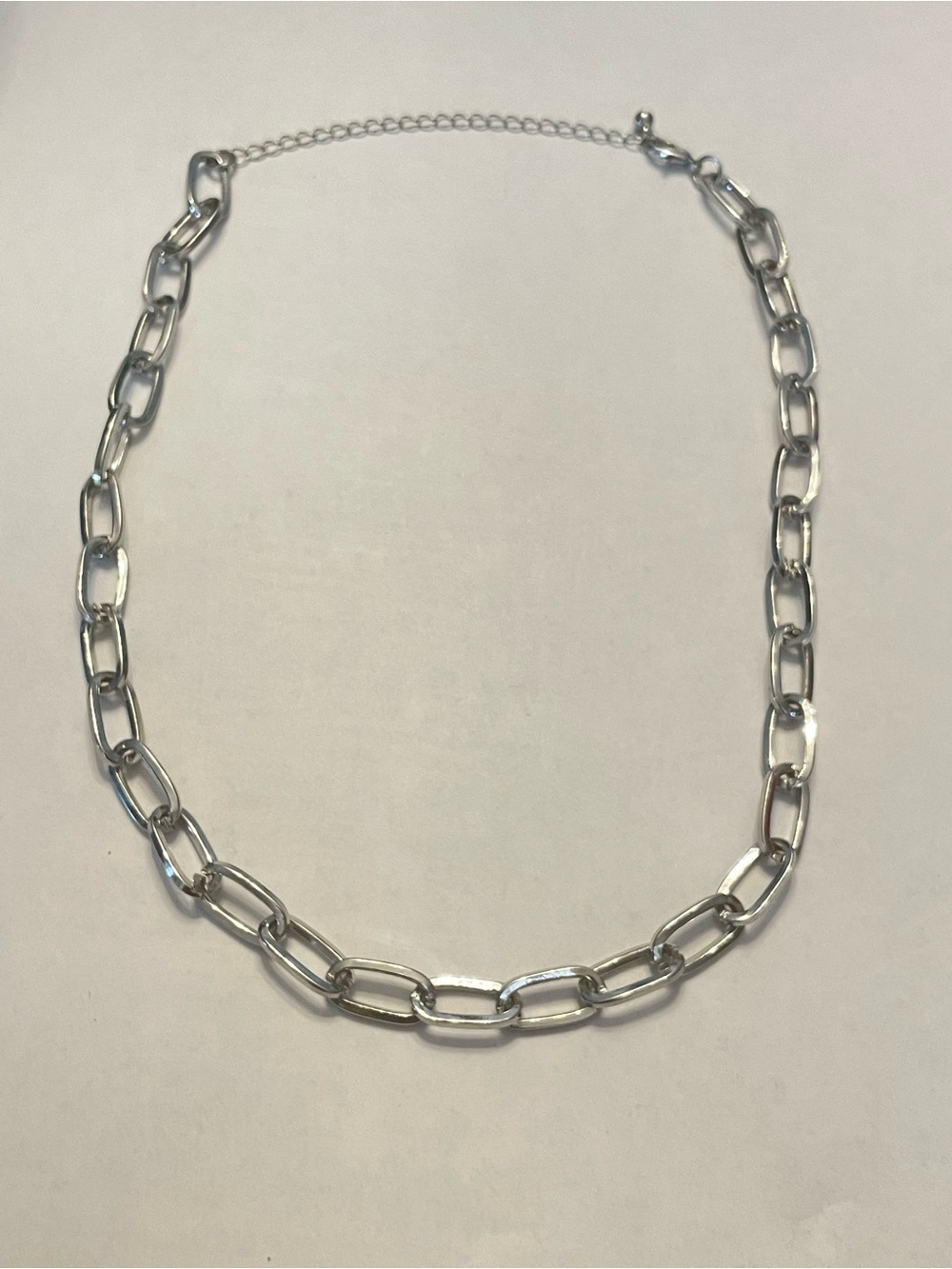 Silver Tone Chain Necklace #8944